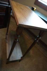 lot 137 image: Spindle leg small table 24 L x 12 D X 30 T