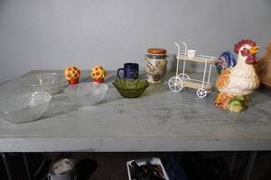 lot 27 image: S & P, Glass Bowls, stoneware, Cookie Jar, etc
