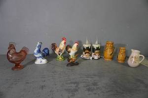 lot 170 image: 4 Roosters, Pheasant and 3 pitchers
