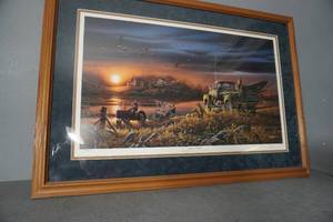 lot 278 image: Terry Redlin Print Patiently waiting, 42 by 30