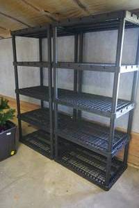 lot 96 image: 2) Five shelf Poly racks 2 x 4