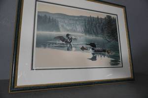 lot 74 image: Loon Print by Jim Kasper 35 W x 27 T