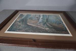 lot 65 image: Terry Redlin Intruders Framed and matted-1980