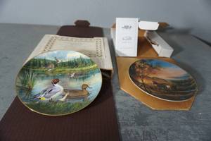 lot 63 image: Two mounted plates, one Terry Redlin, one Bart Jerner