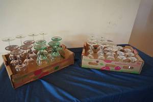 lot 214 image: Stemware and shot glasses