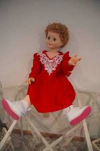 lot 278 image: 30 Tall Doll with red dressno markings
