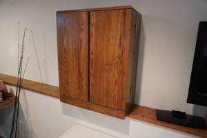 lot 296 image: Two door VHS cabinet with key