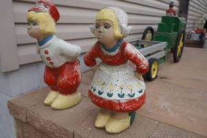 lot 359 image: Classic Dutch Boy &amp Girl statues