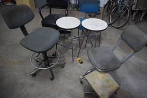 lot 47 image: Group of stools and chairs