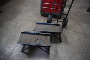 lot 49 image: Two wheeler and set of car ramps
