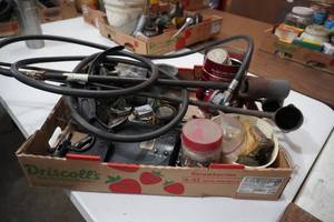 lot 59 image: Torch, riveter &amp rivets, lead cups etc...