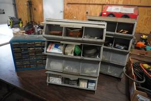 lot 66 image: 3) Parts bins full or nuts and bolts