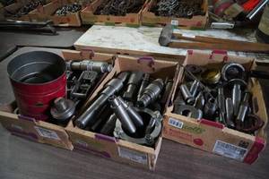 lot 77 image: Steel lathe tools-three boxes
