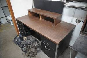 lot 108 image: Metal desk 60 L x 30 D x 49 T