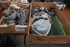 lot 118 image: Pipe and end wrenches, punches, drill