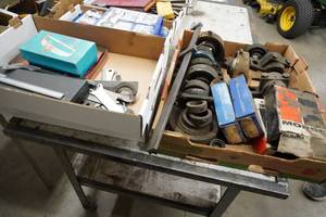 lot 124 image: Misc lights and markers, box of files