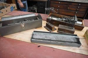 lot 148 image: Tool box of hex keys, T wrenches, honing tools
