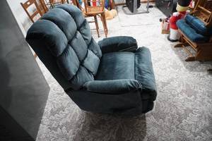 lot 262 image: Blue swival rocker recliner